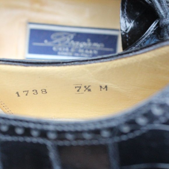 Vintage Cole Haan Black Genuine Alligator Cap Toe Oxford, Men's 7.5 M, EUC - Picture 9 of 13